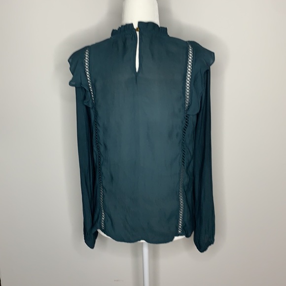 🤑HAUTE MONDE turquoise long sleeved blouse - Picture 2 of 8